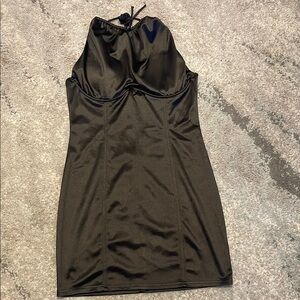 Elegant Black Satin Dress